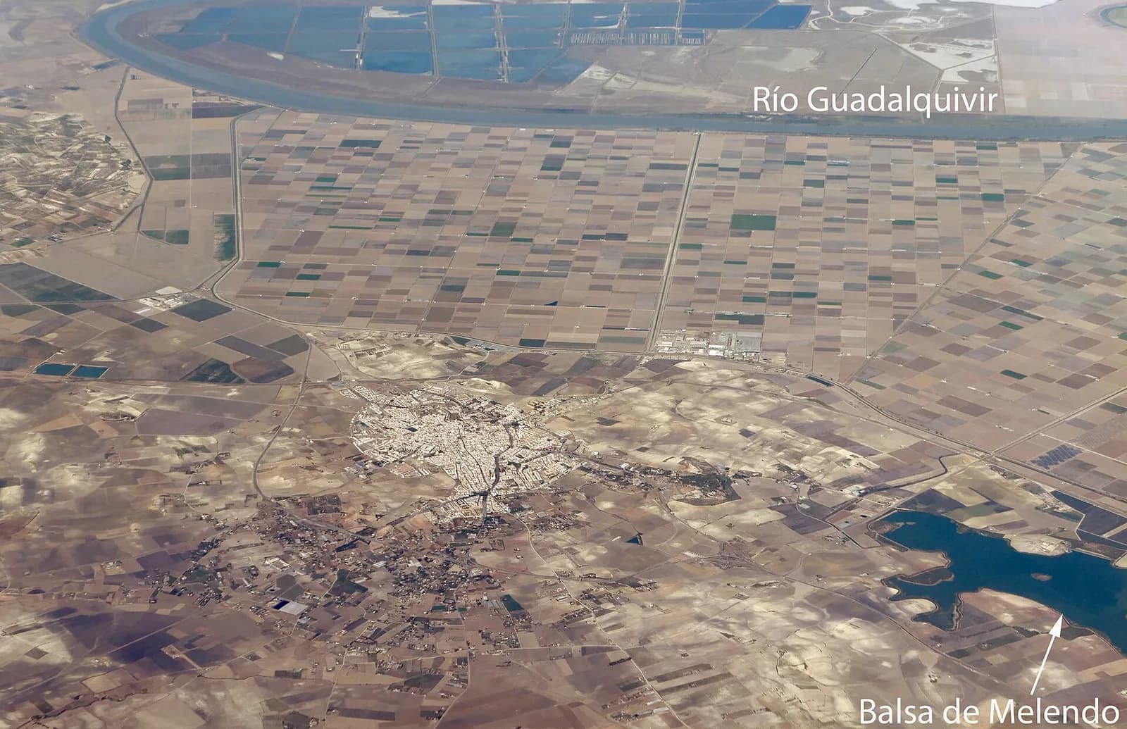 Vista aérea del municipio en Lebrija